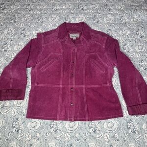 Wilsons Leather Women's Magenta Suede Jacket